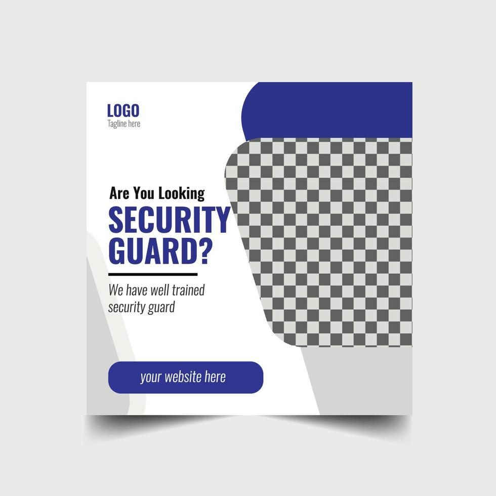 Security Guard Social Media Post Design Template vector
