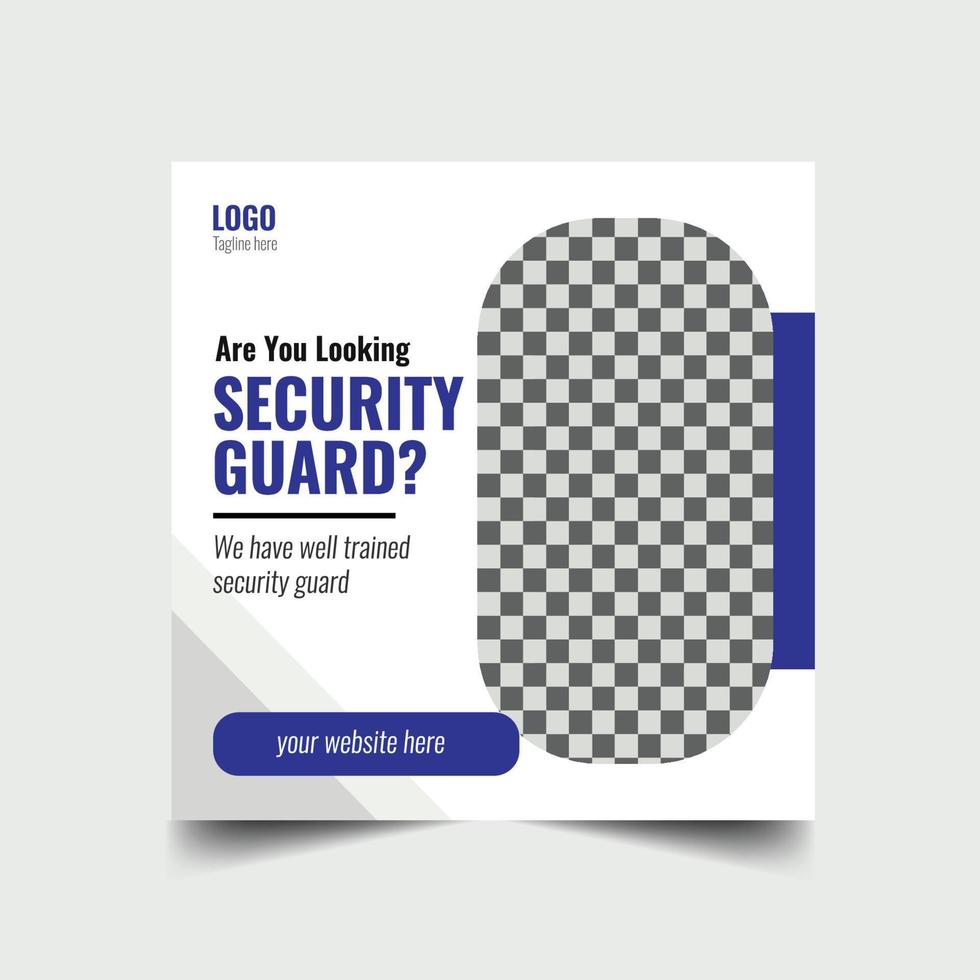 Security Guard Social Media Post Design Template vector