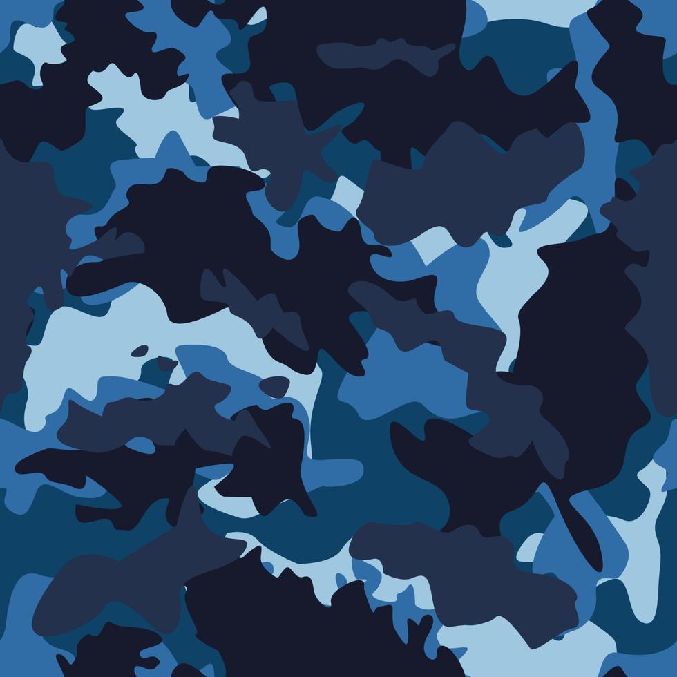 Deep Blue Ocean Army Camouflage Seamless Pattern 4929667 Vector Art at ...