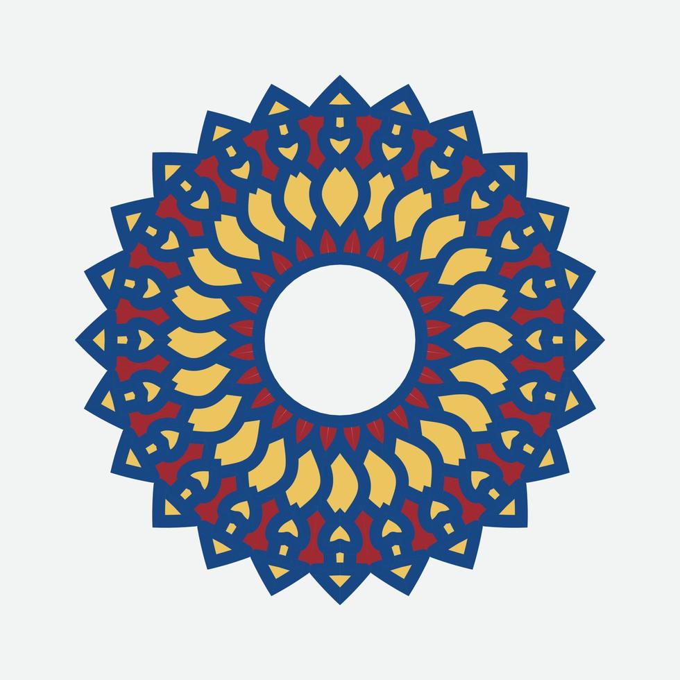 Simple Mandala. Printable package decorative elements. Oriental, mystic, alchemy pattern. Coloring page template. Vector illustration.