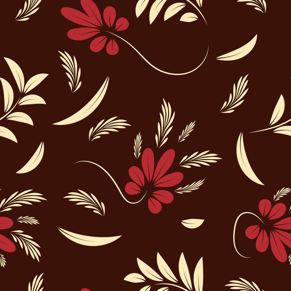 Folk flowers print Floral pattern Ethnic art vector