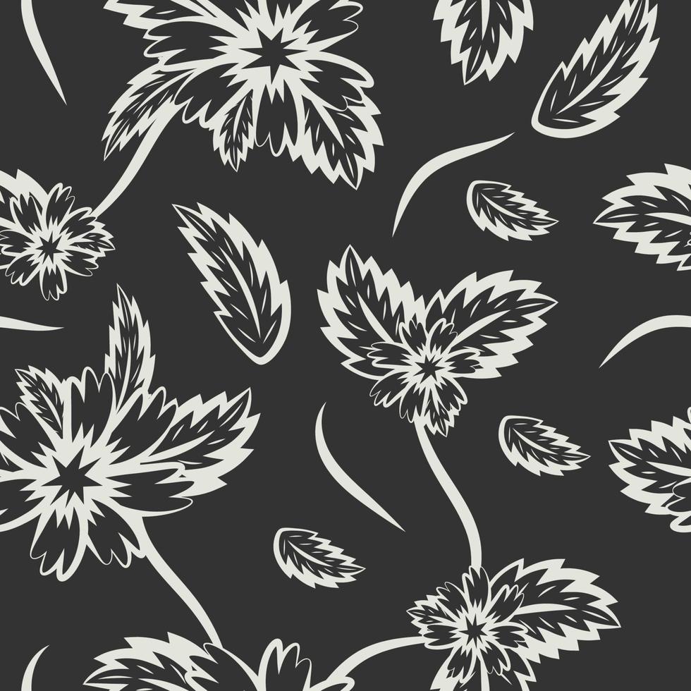 Folk flowers print Floral pattern Ethnic art vector