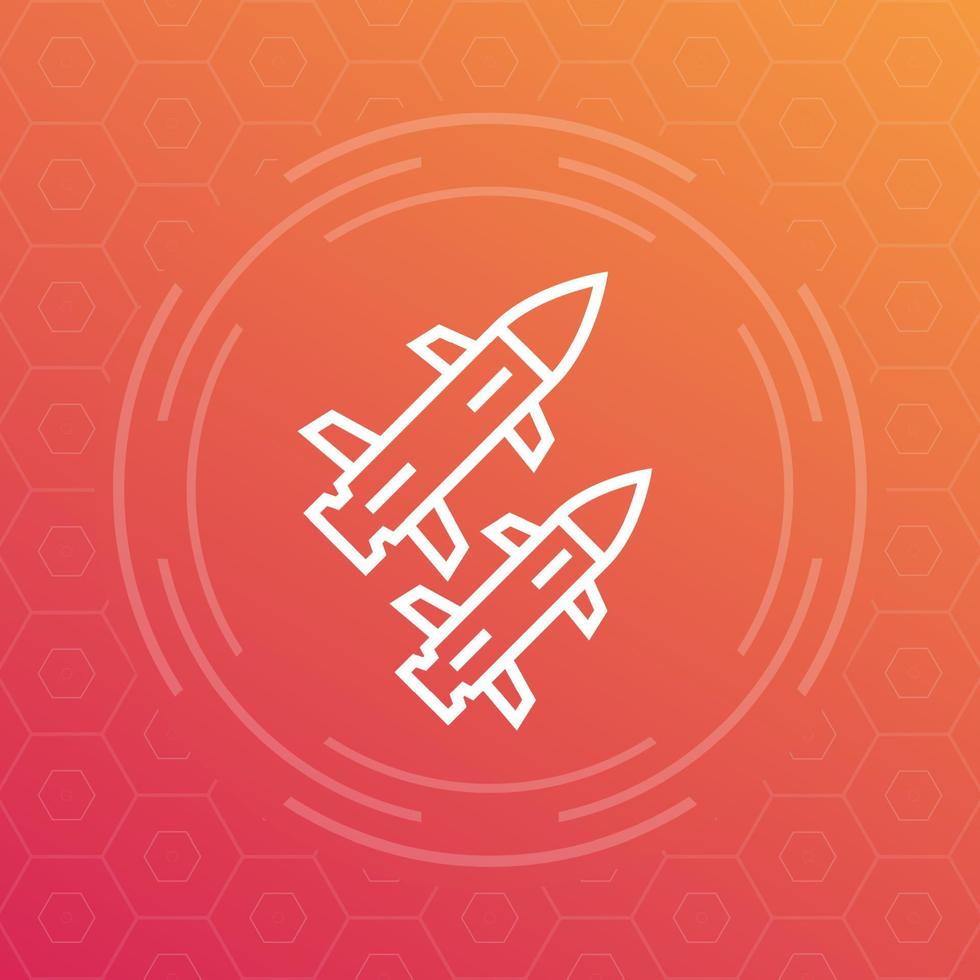 Ballistic missiles icon vector