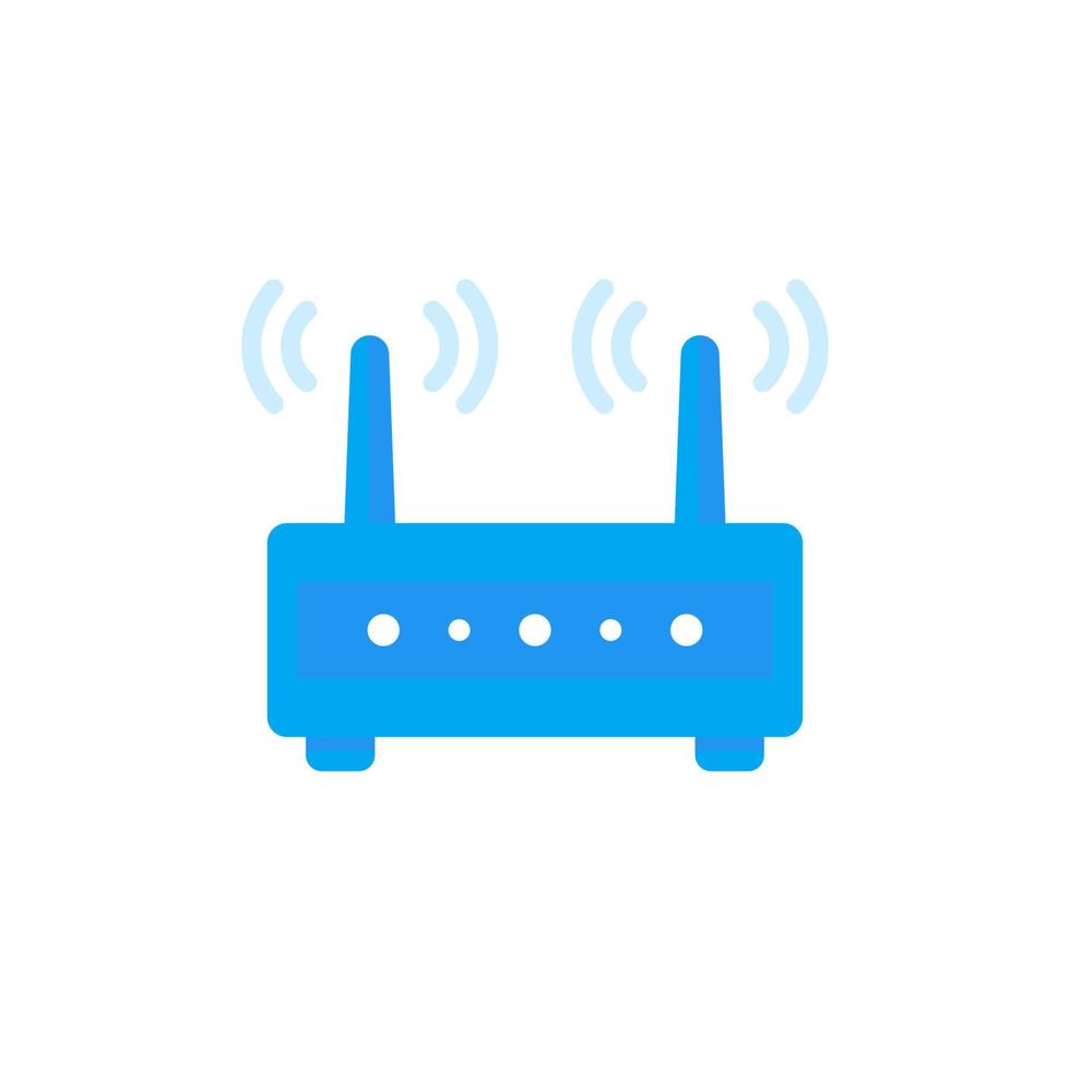 Router, modem on white vector illustration