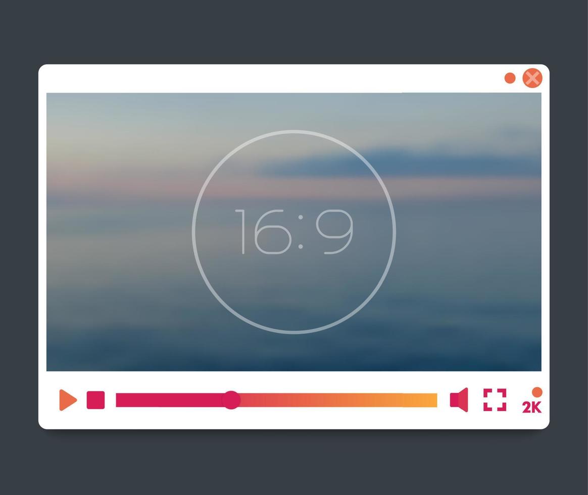 video player, modern interface template vector