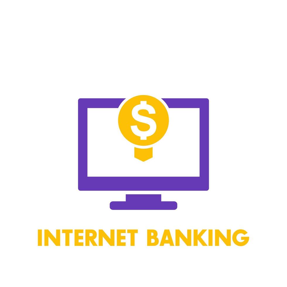 internet banking icon, vector pictogram