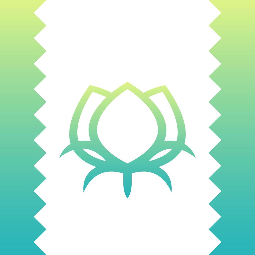 cotton line icon, green logo element on white vector