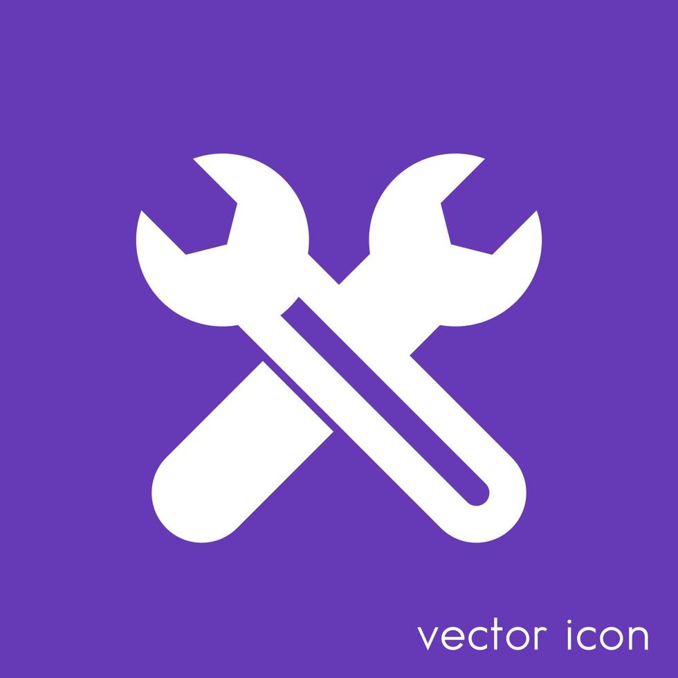 crossed wrenches icon, service vector pictogram