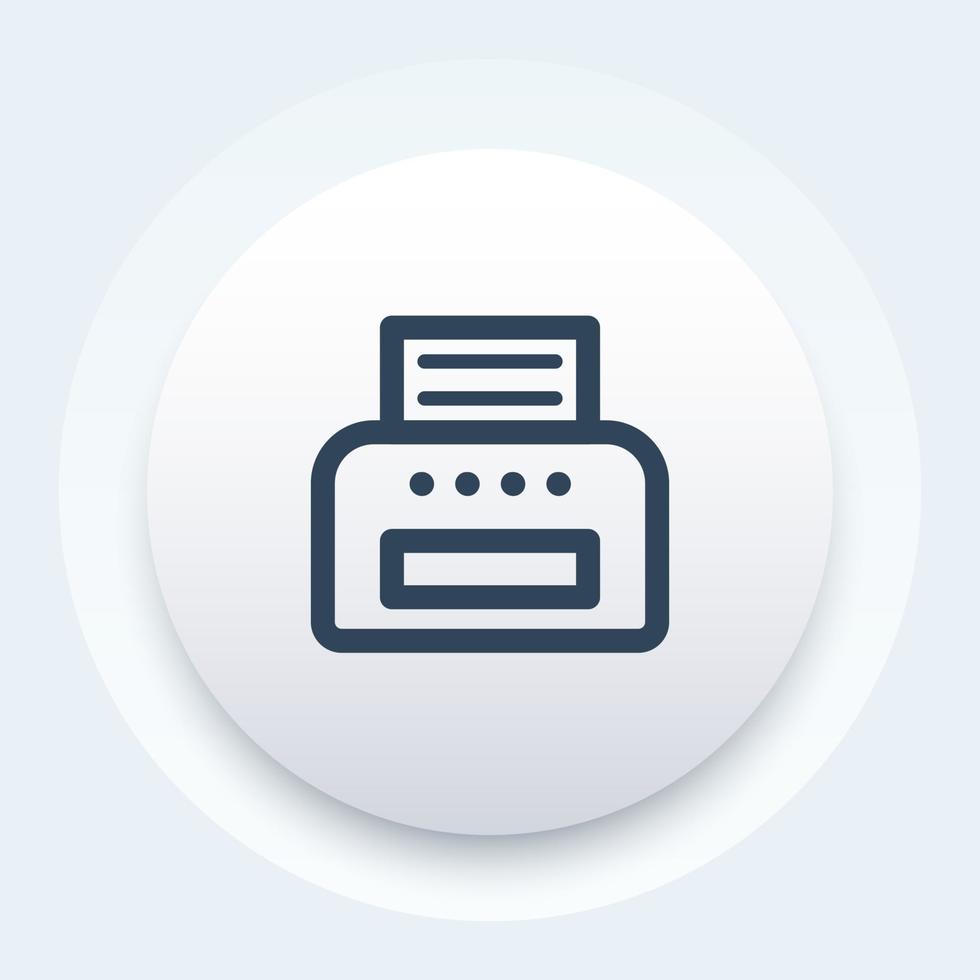 printer icon, linear style vector