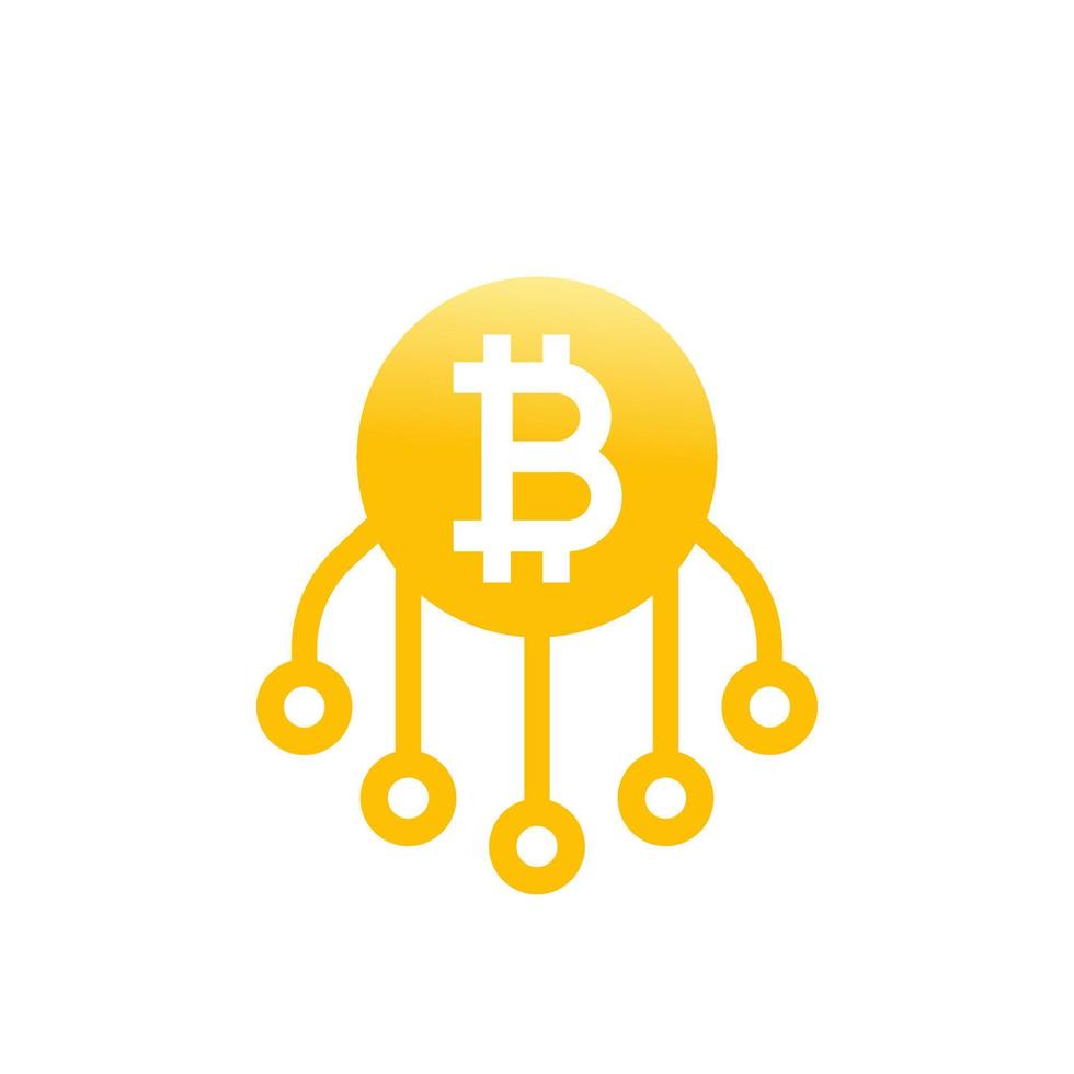 bitcoin vector icon on white
