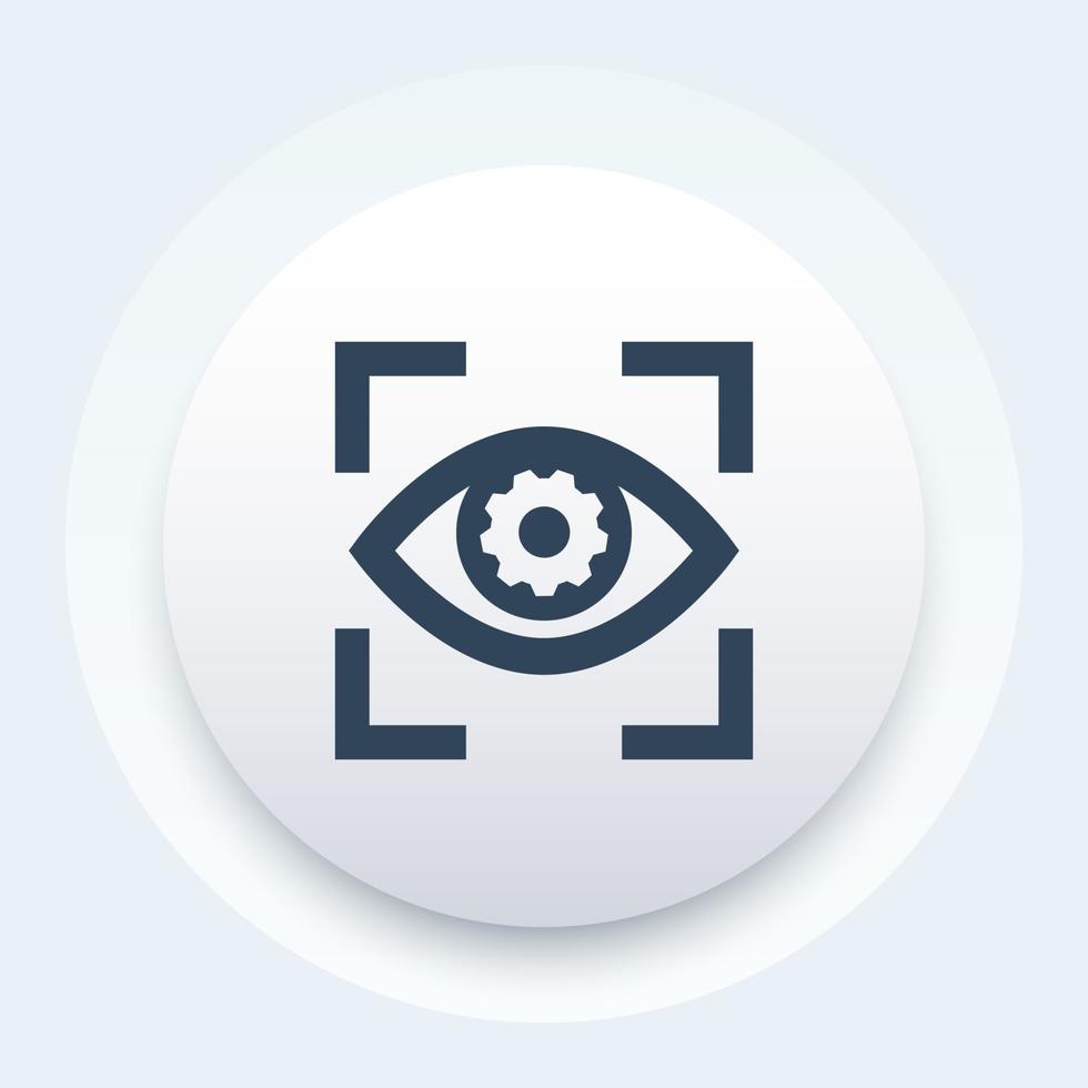 eye with gear vector icon