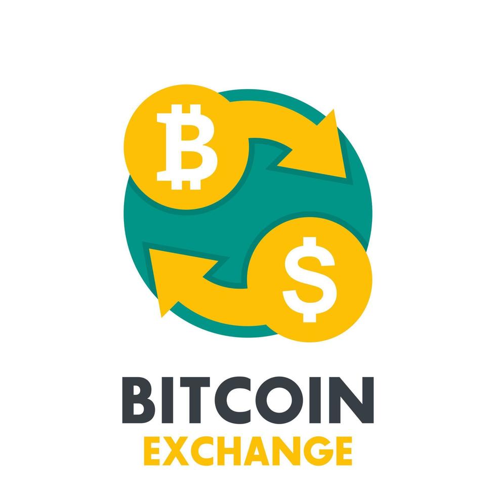 Bitcoin to dollar exchange icon on white vector
