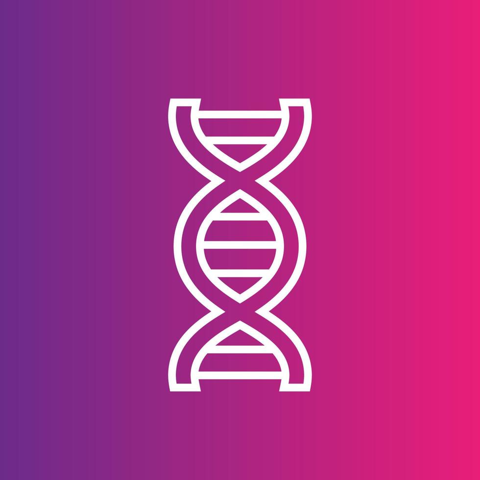 dna strand icon in linear style vector