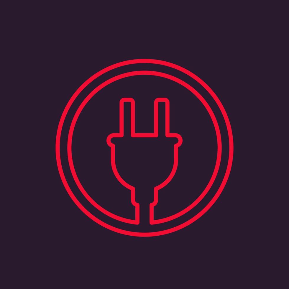 electric plug linear icon vector
