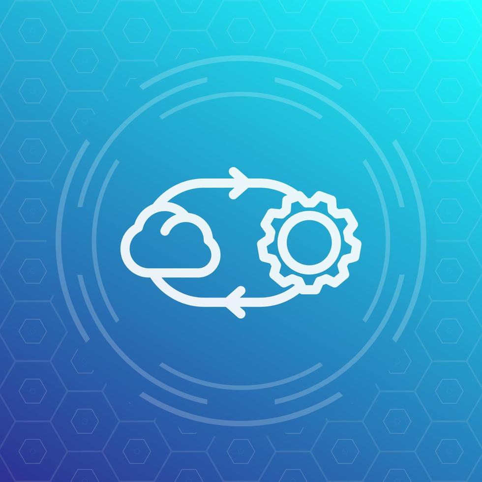 cloud technology vector line icon