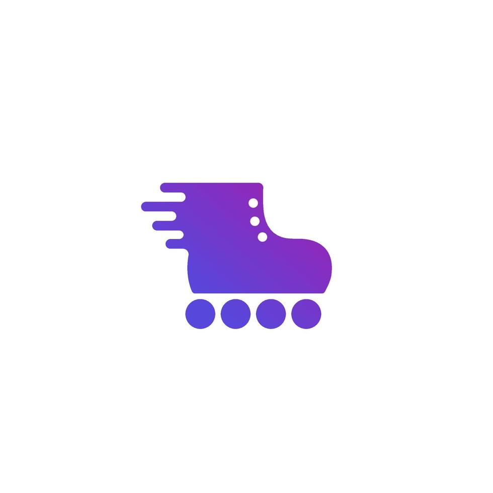 Roller skates vector logo on white