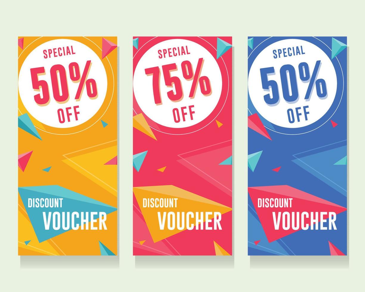 Vertical Discount Voucher vector