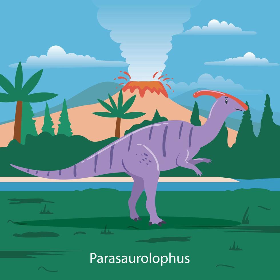 parasaurolophus. animal prehistórico vector