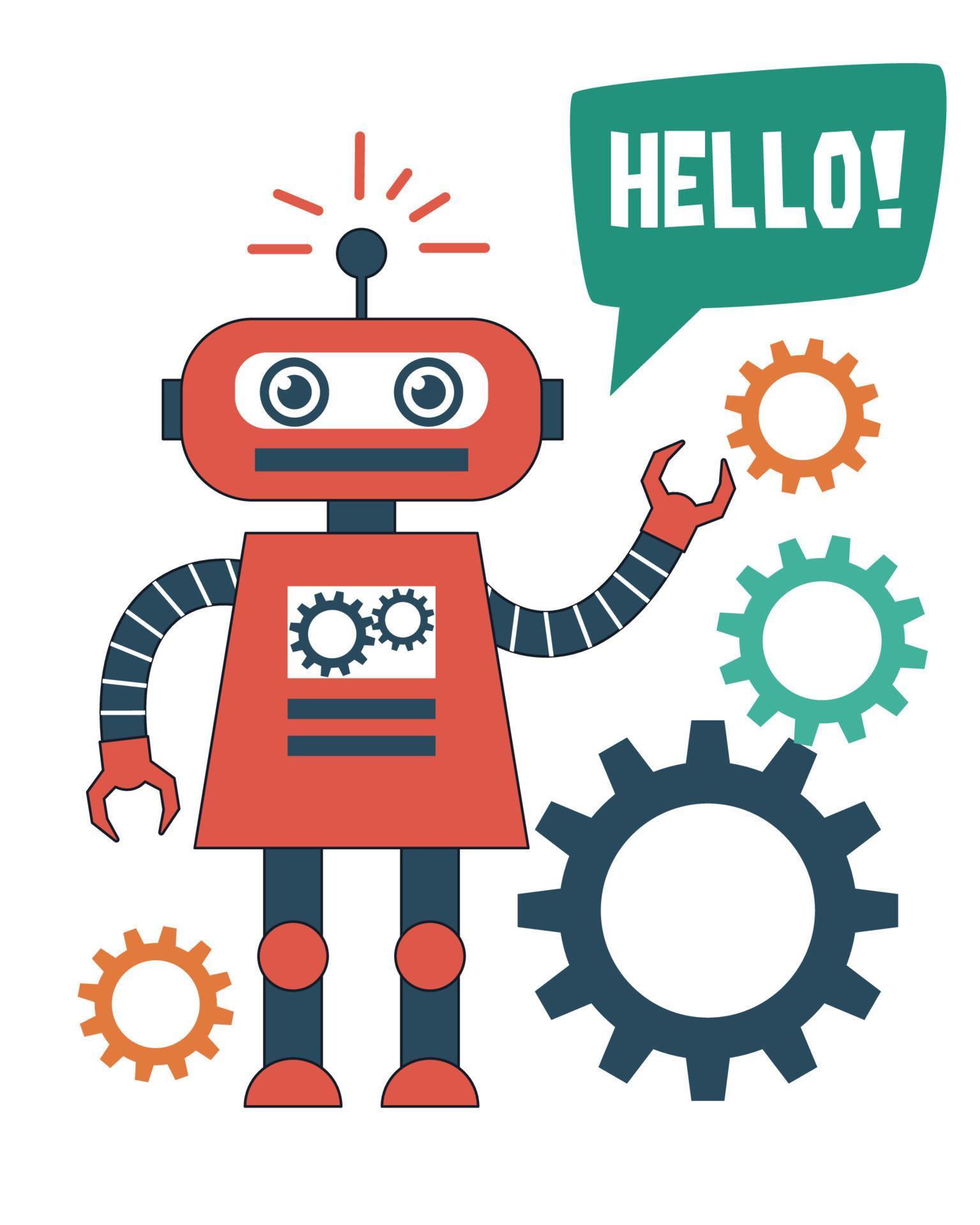 Robot with gears illustration 4930224 Vector Art at Vecteezy