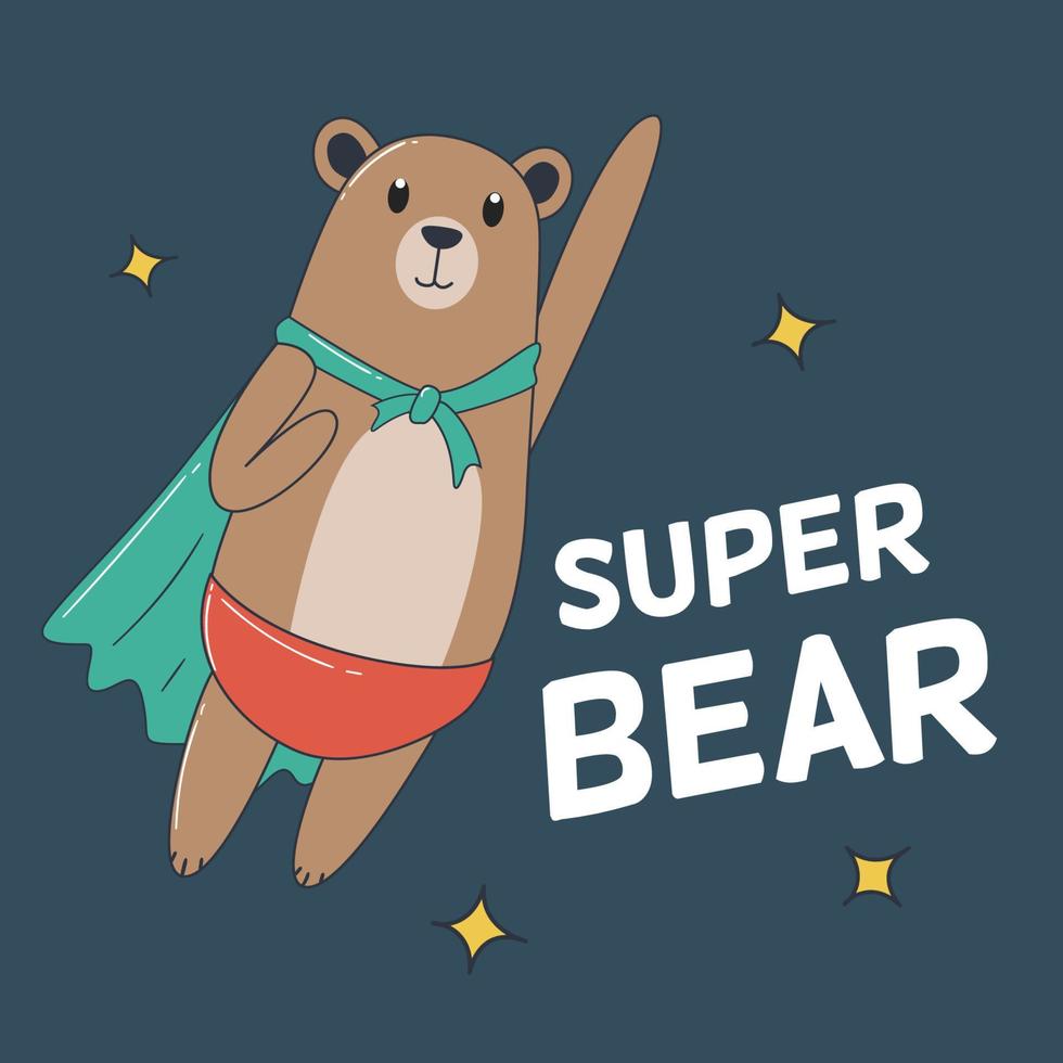 Super bear flying vector