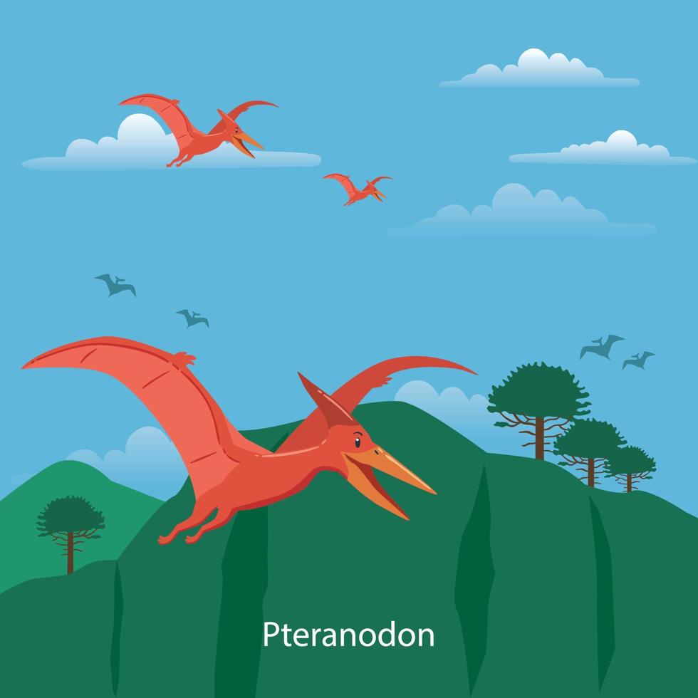 Pteranodon. Prehistoric animal vector