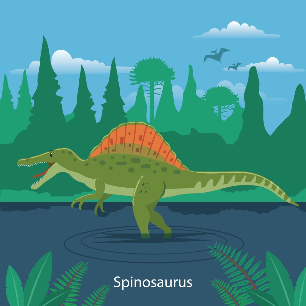 Spinosaurus. Prehistoric animal vector