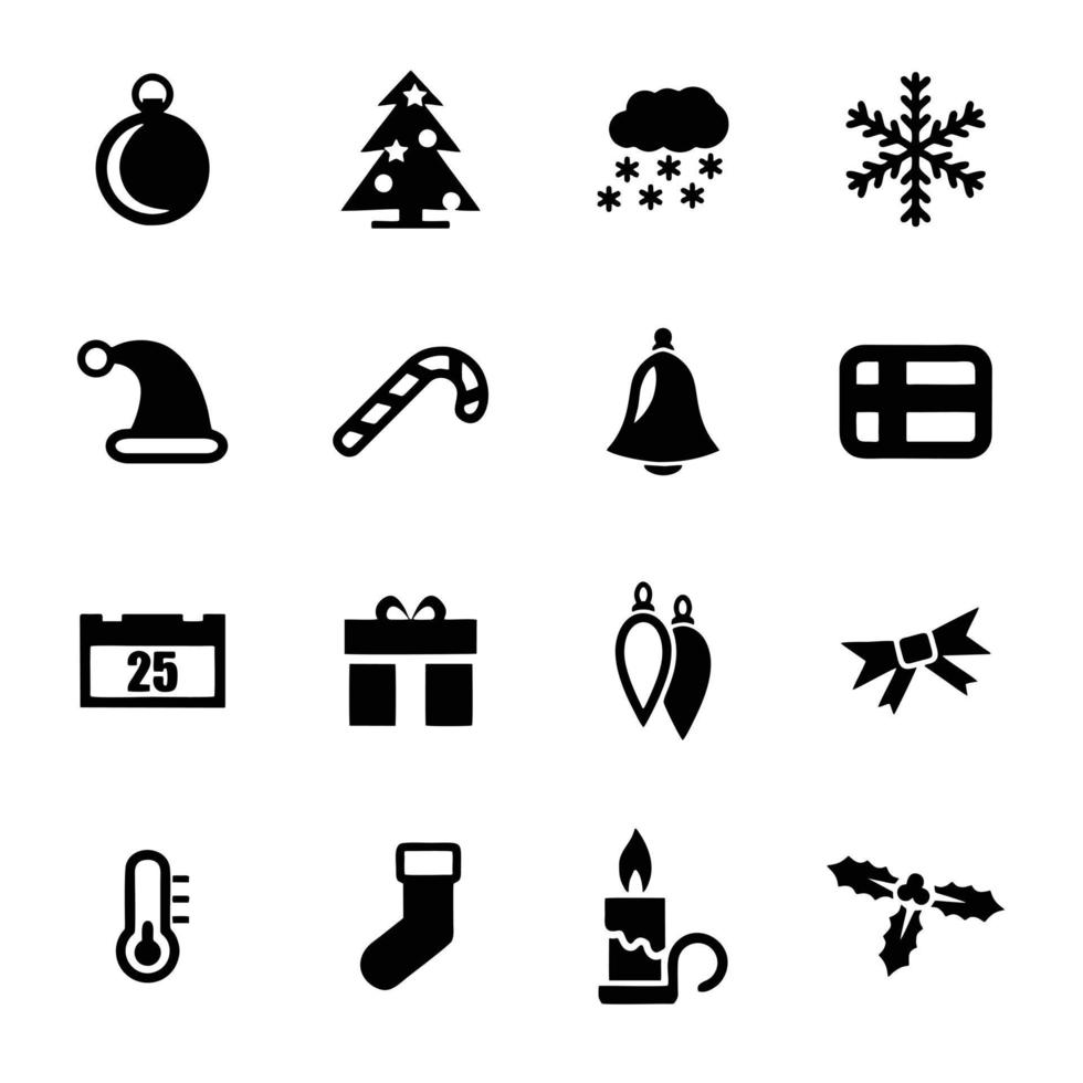 conjunto de iconos de vector de navidad