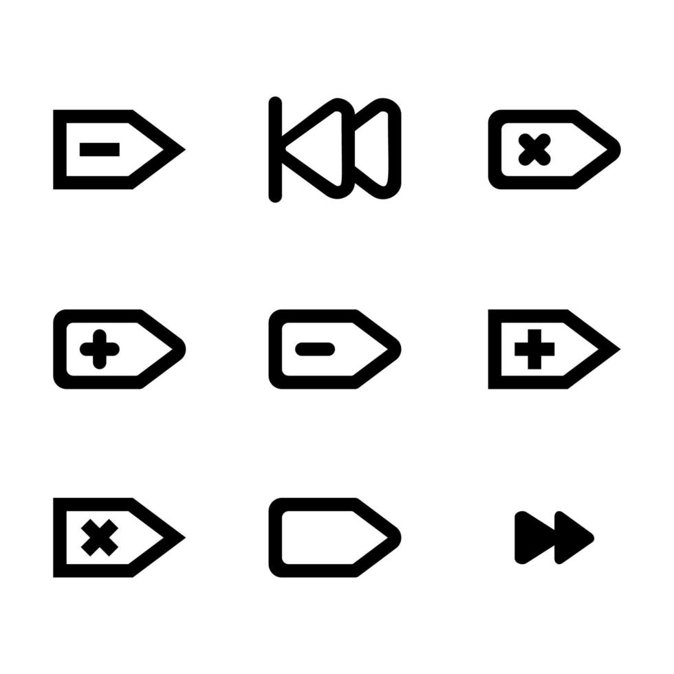siguiente conjunto de iconos de flecha. ilustración vectorial elementos de diseño de internet web vector