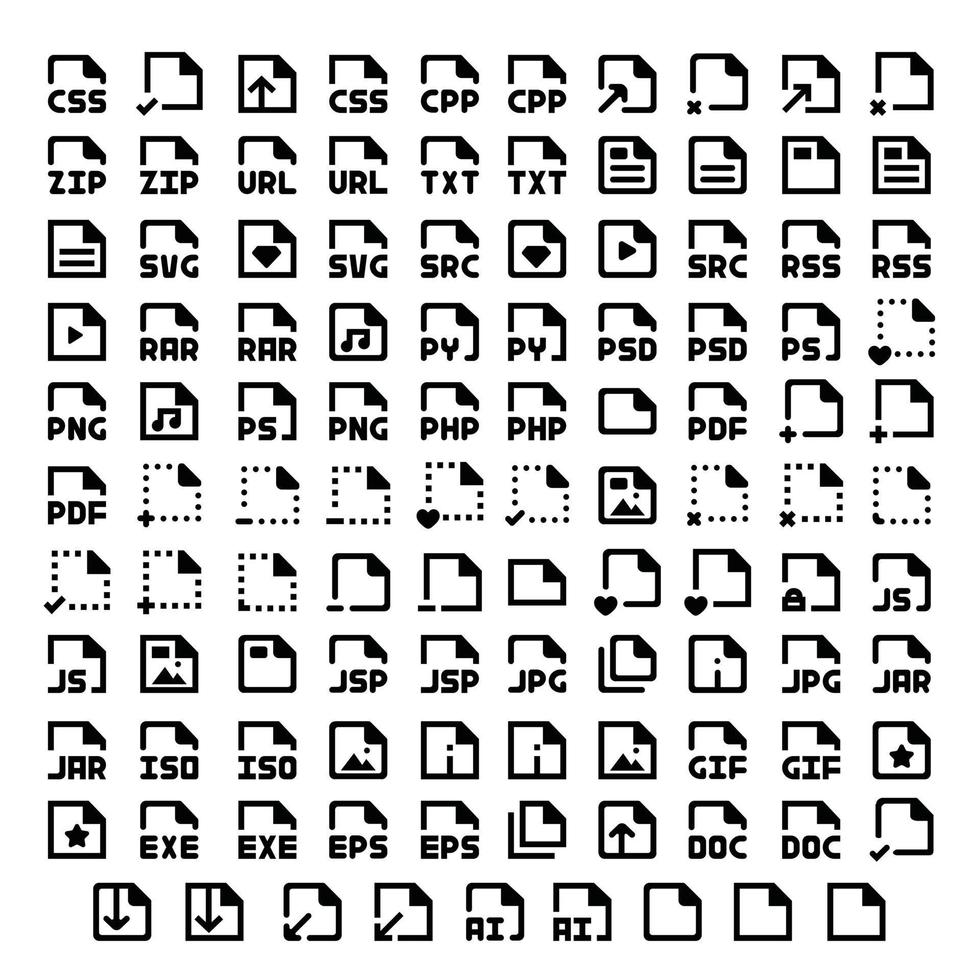 web file labels icon set Vector