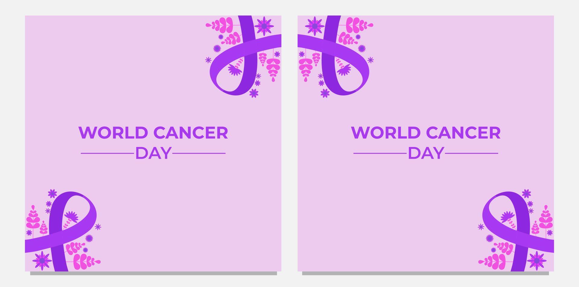 diseño de ilustración de cinta púrpura del día mundial del cáncer vector