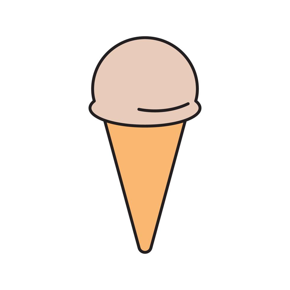 ice cream cone vector line for web, presentation, logo, Icon Symbol.