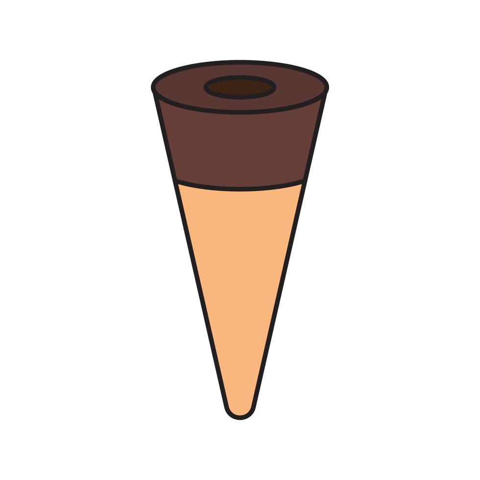 ice cream cone chocolate vector line for web, presentation, logo, Icon Symbol.