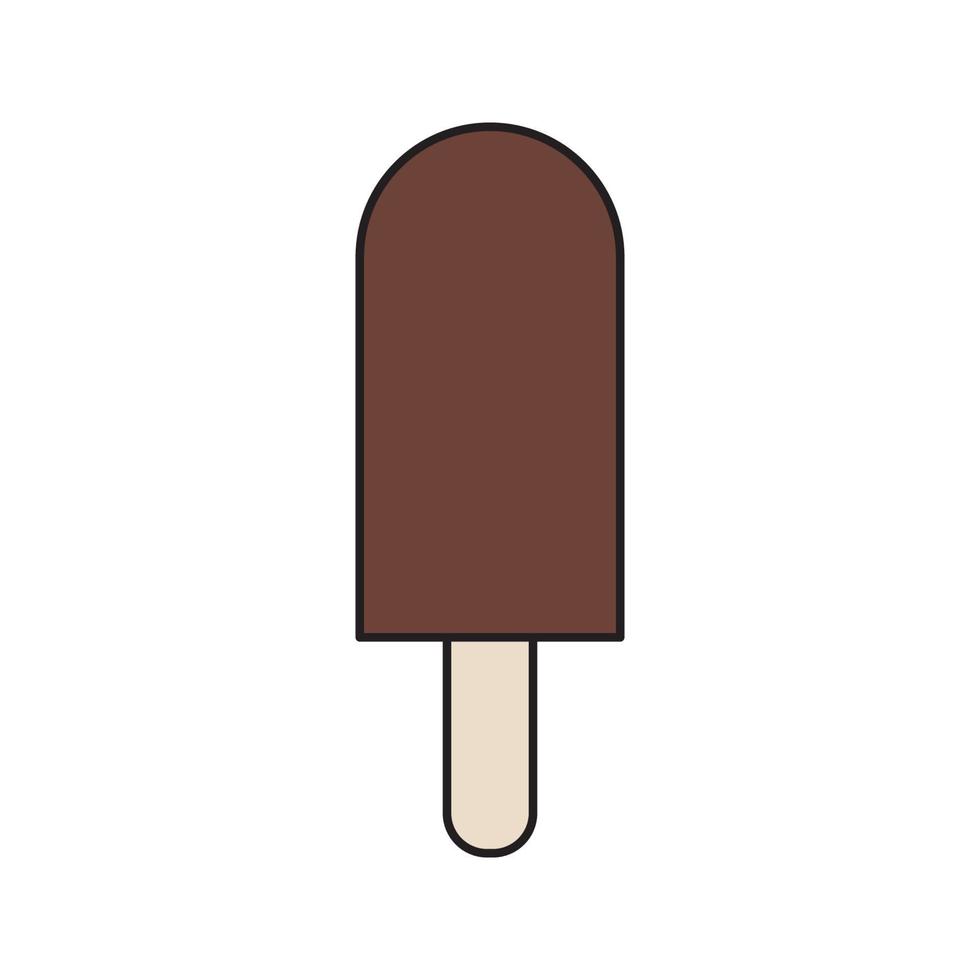 línea de vector de helado de chocolate para web, presentación, logotipo, símbolo de icono.