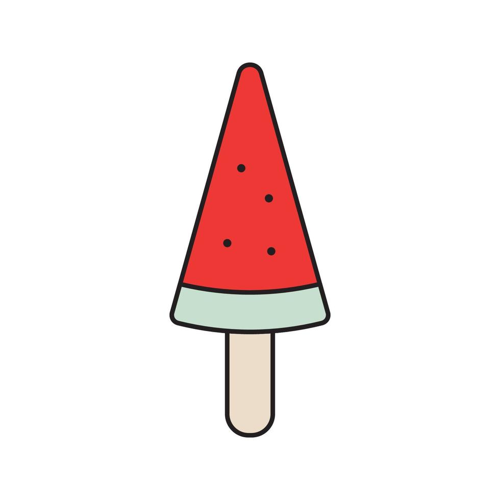ice cream watermelon vector line for web, presentation, logo, Icon Symbol.