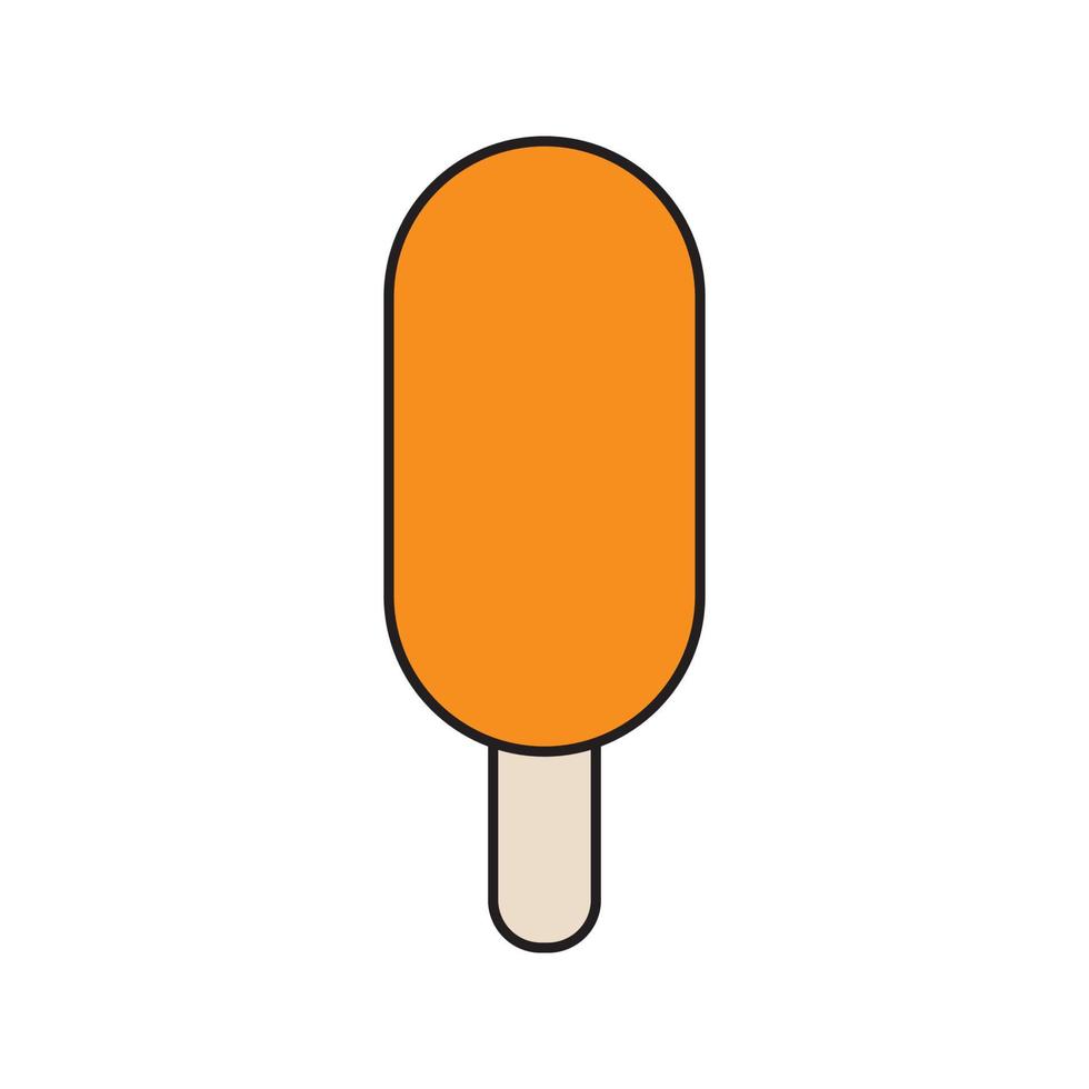 ice cream orange vector line for web, presentation, logo, Icon Symbol.