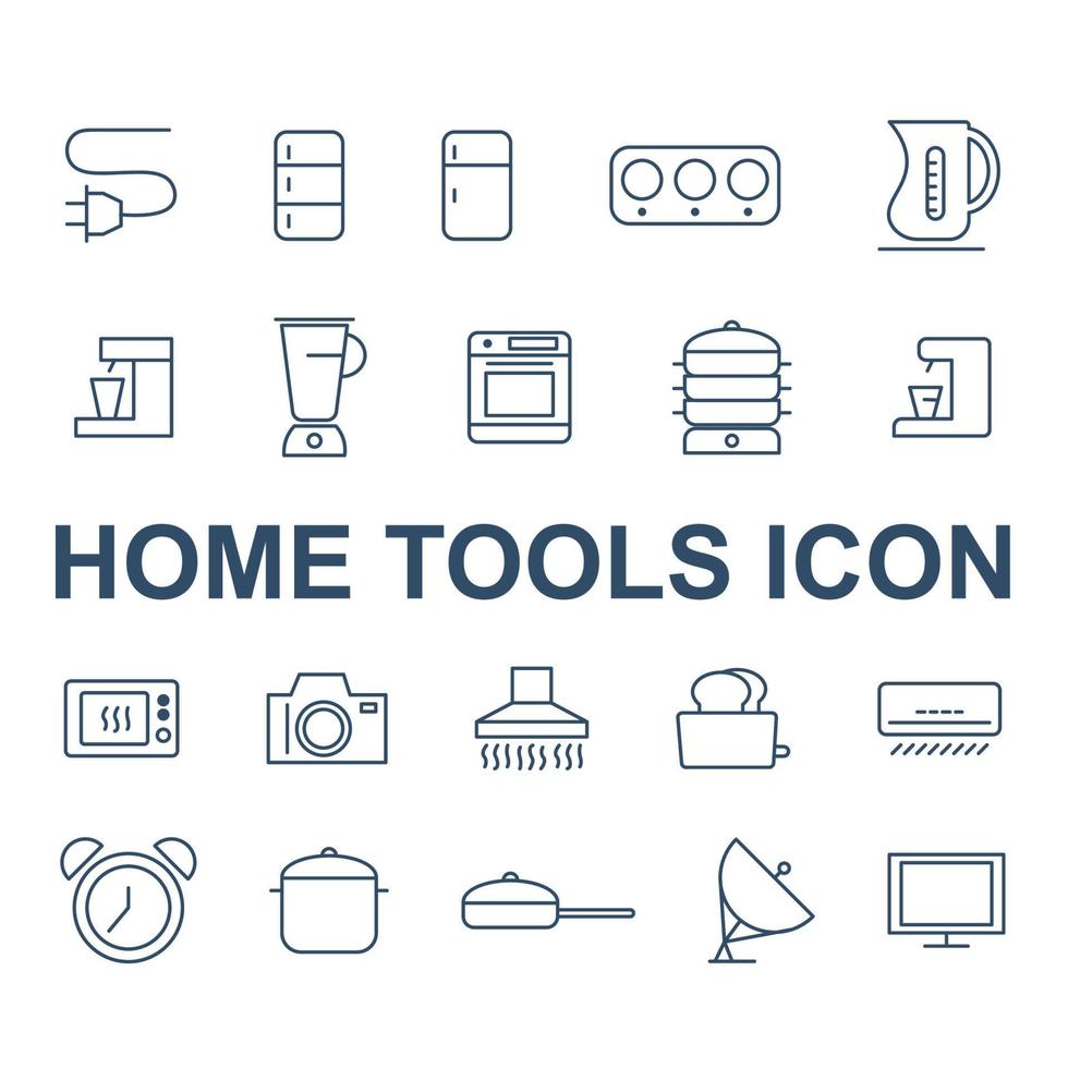 home tools, household vector line for web, presentation, logo, Icon Symbol