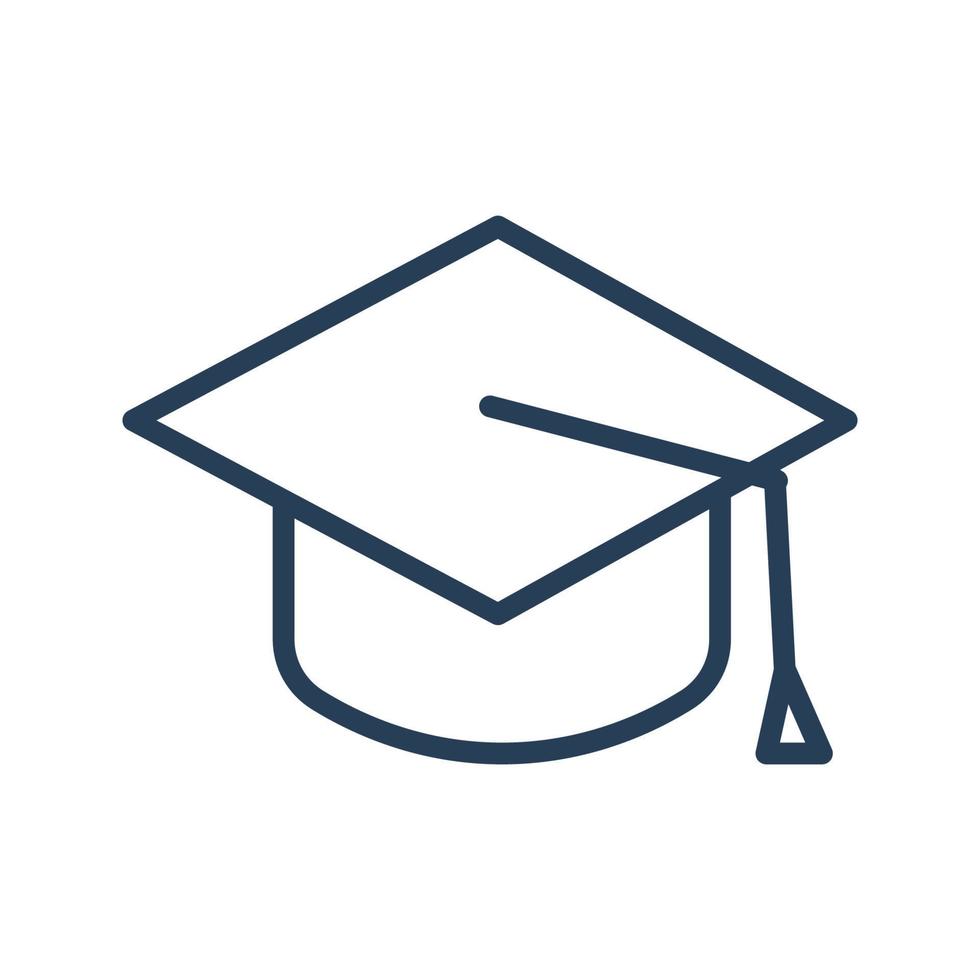 Cap graduation vector line for web, presentation, logo, Icon Symbol.