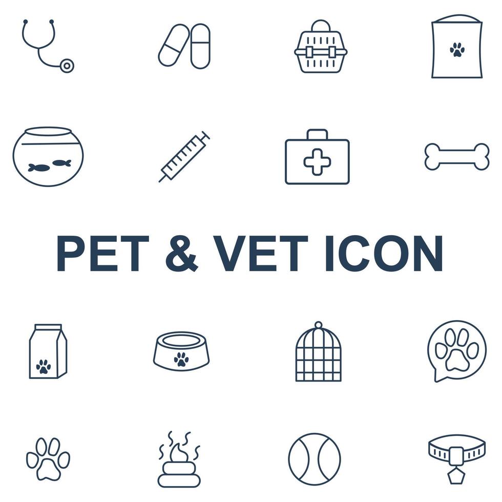 icono de mascota y veterinario vector