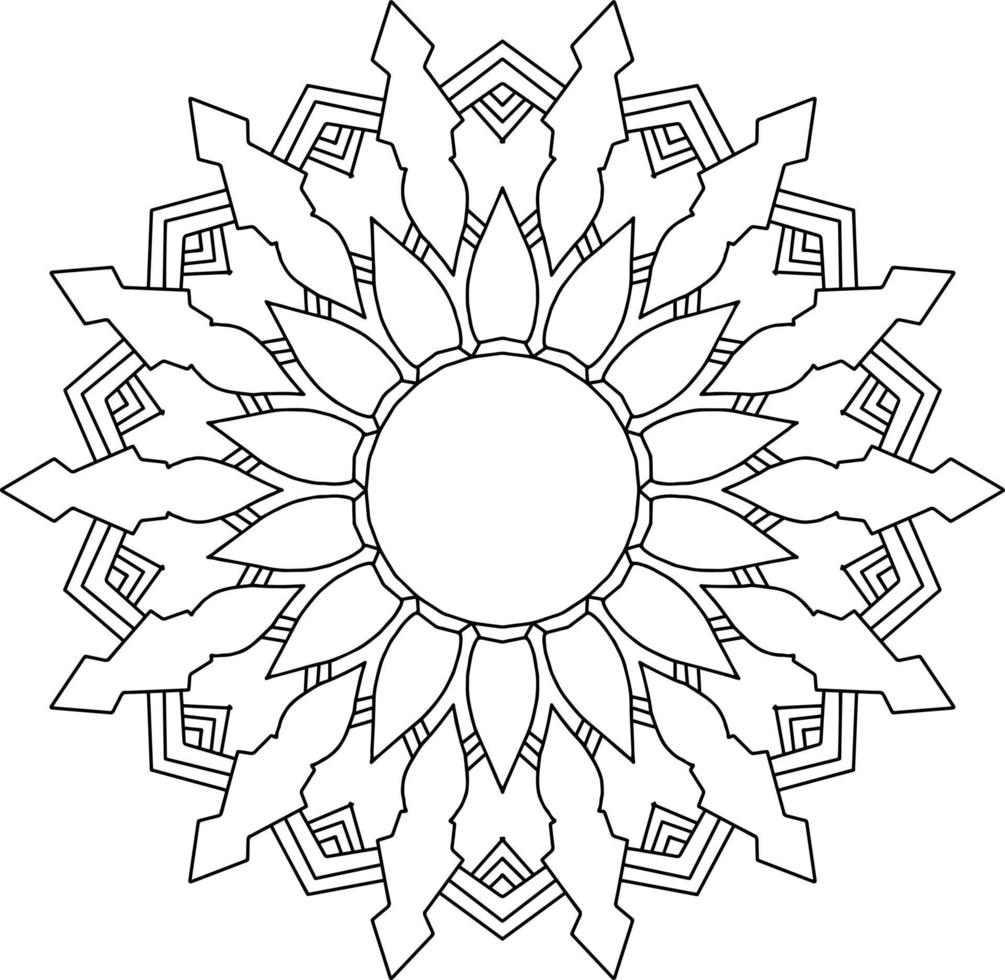 Mandala Illustration black and white design, tattoo, ornaments, coloring page, coloring mandala vector