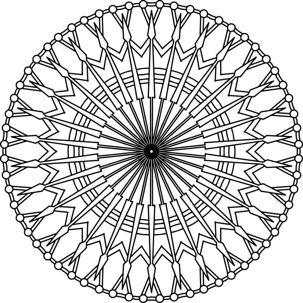 Mandala Illustration black and white design, tattoo, ornaments, coloring page, coloring mandala vector