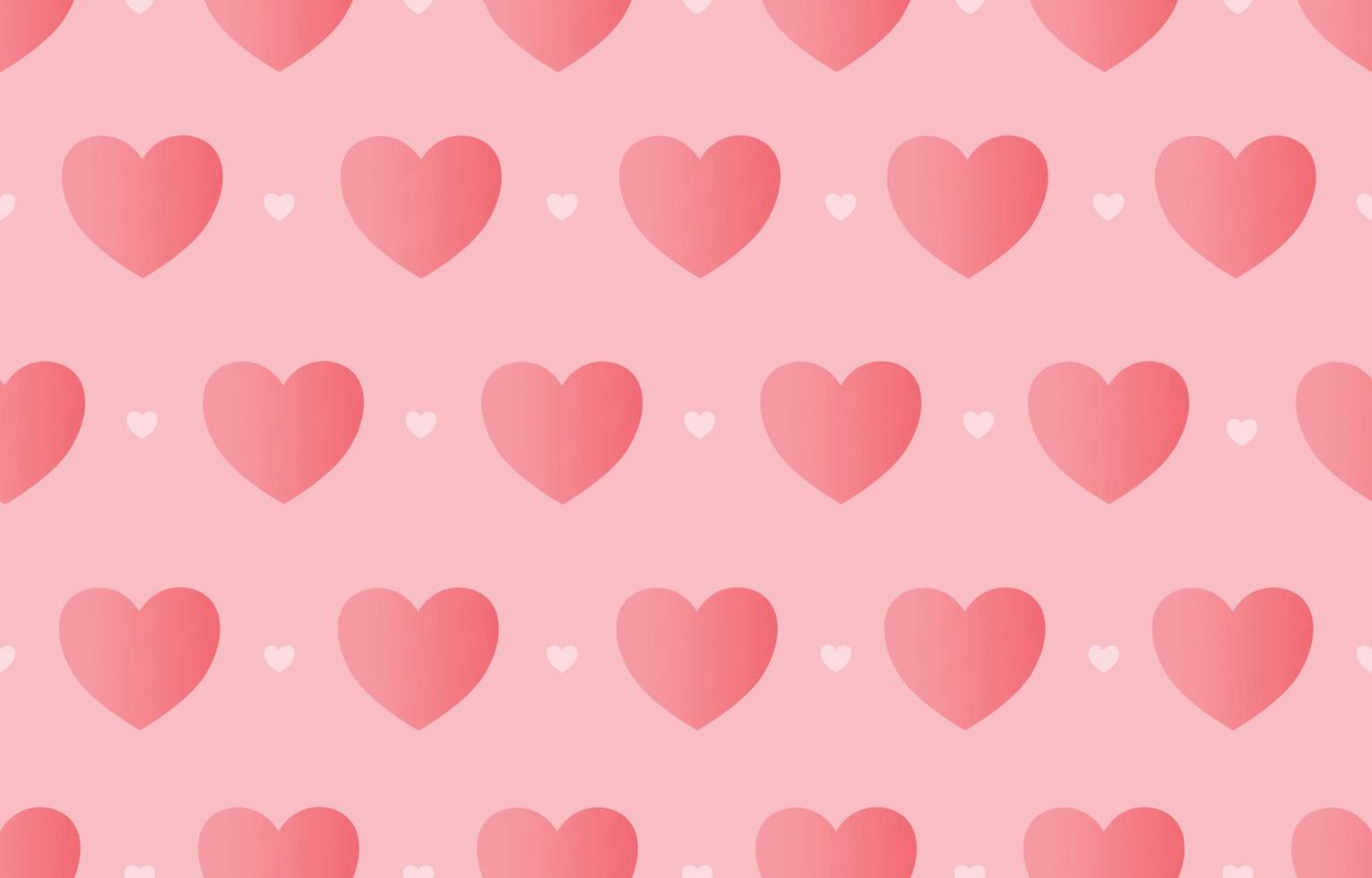 Fondo de San Valentín de patrones sin fisuras con corazones de color rosa lindo diseño utilizado para impresión, papel tapiz, decoración, tela, ilustración vectorial textil vector