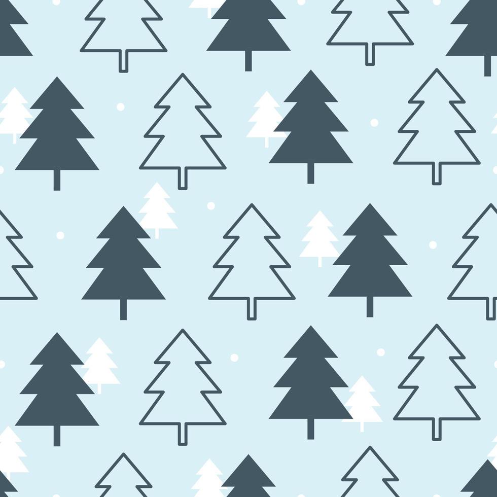 Christmas tree outline seamless pattern. Christmas backgrounds use for decorations, celebrations. vector illustration