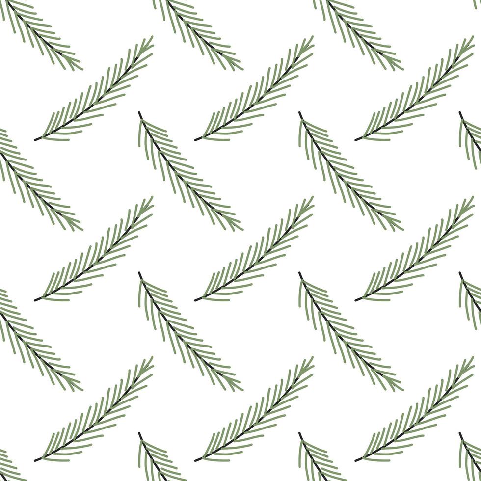 Cozy Christmas winter seamless pattern with new year tree branches. For printing, fabric, background vector