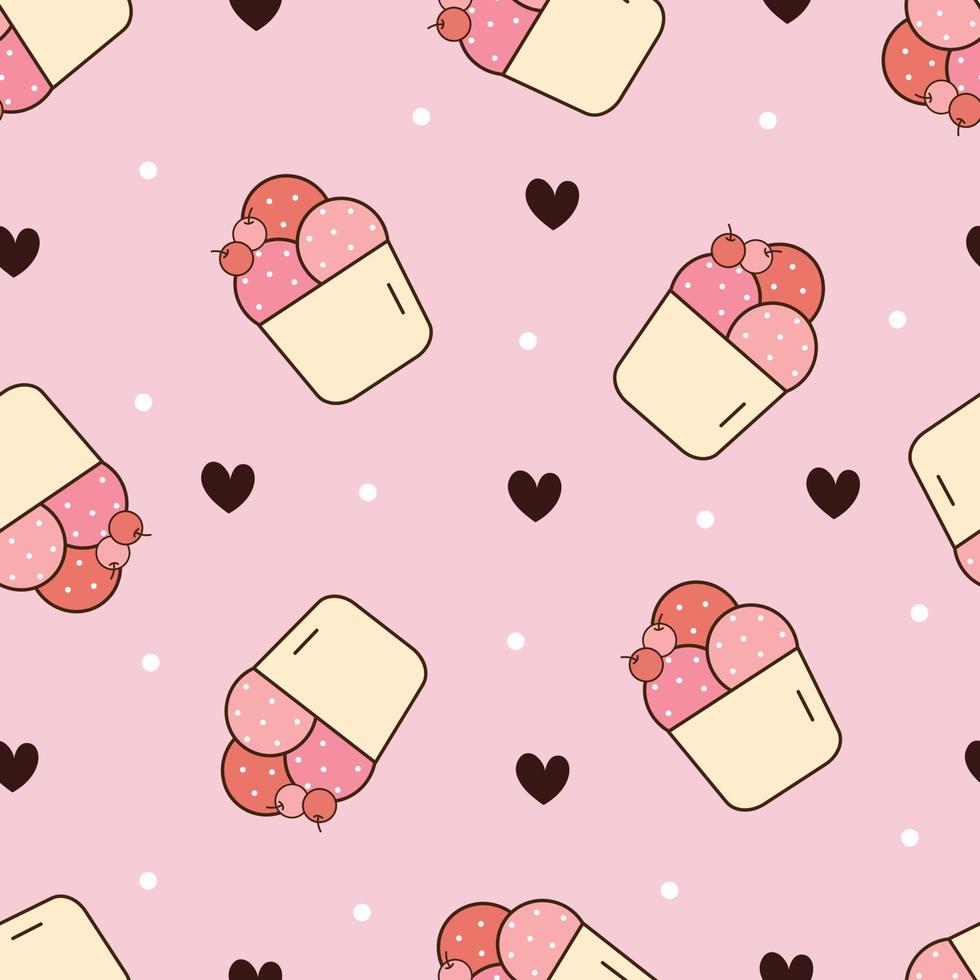 Ice cream seamless pattern vector background for print, decorative, textile