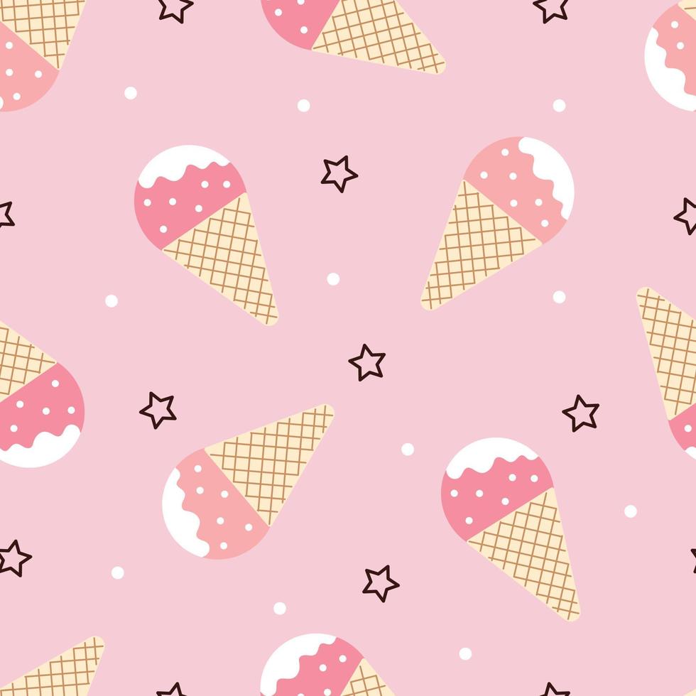 Ice cream cone seamless pattern vector background for print, decorative, textile