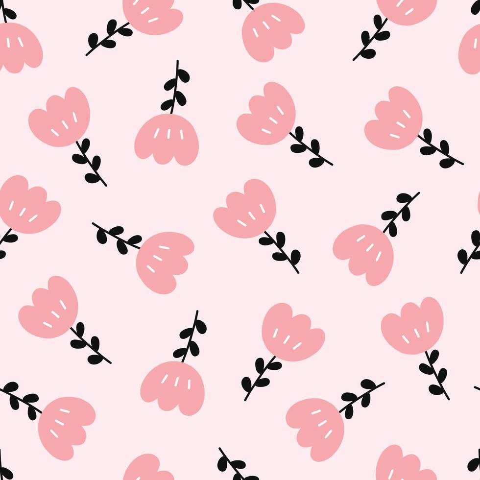 bebé de patrones sin fisuras fondo floral rosa estilo de dibujos animados  dibujados a mano utilizado para impresiones, fondos de pantalla,  decoraciones, diseños de ropa, textiles, ilustraciones vectoriales. 4930870  Vector en Vecteezy