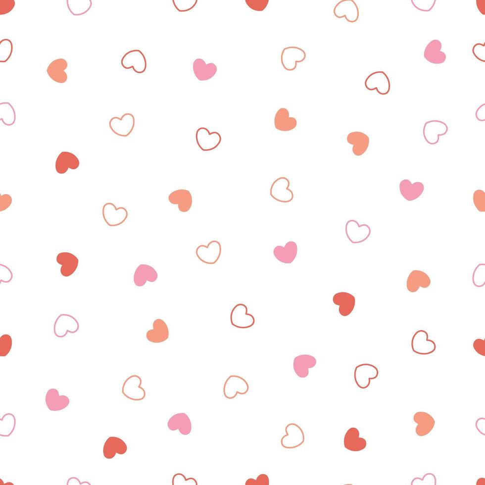 Seamless pattern Valentine day background with pink hearts Cute design used for Print, wallpaper, decoration, fabric, textile Vector illustration