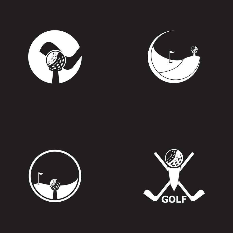 icono de golf y plantilla de vector de símbolo