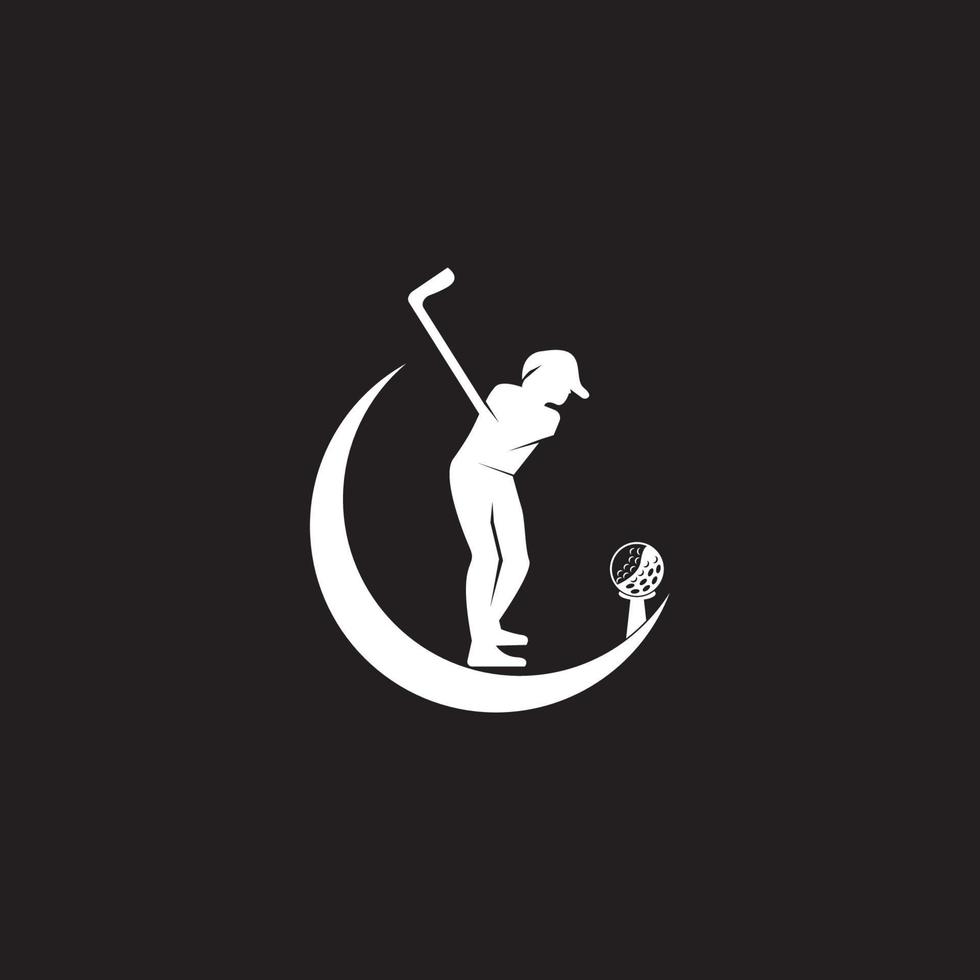 icono de golf y plantilla de vector de símbolo