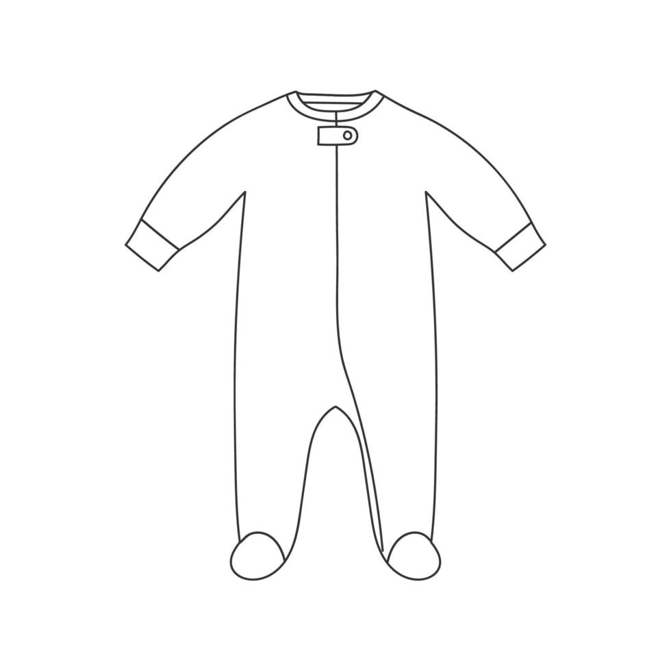 durmiente de bebé de arte de línea. traje de manga larga estilo plano vector